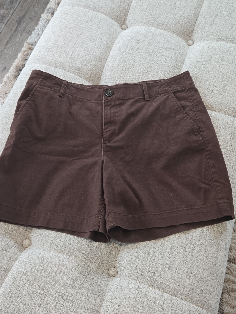 LOFT  Cotton Blend Shorts - Dark Brown